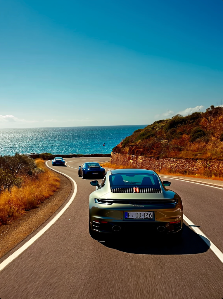 Porsche 911 auf Küstenstraße