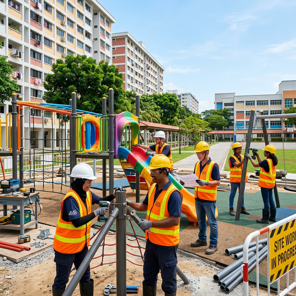 Playground construction team