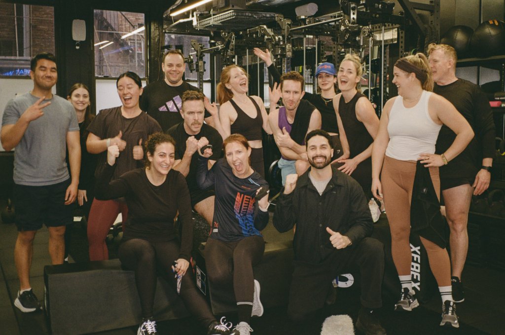 Athletes training together