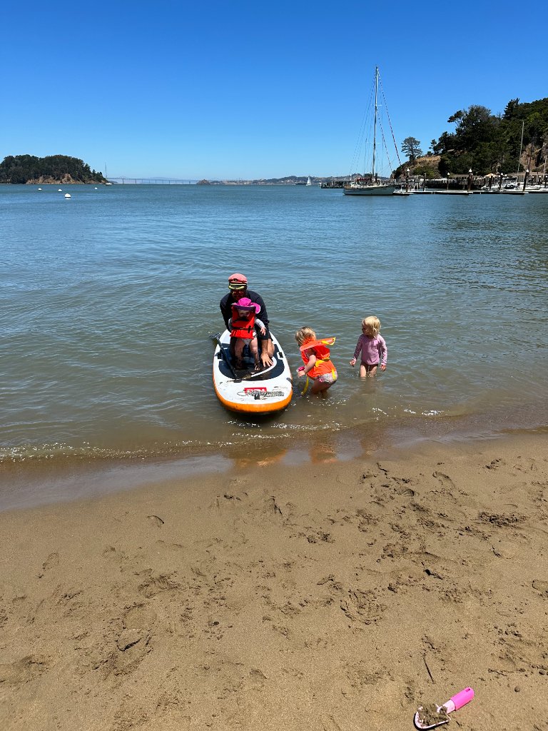 Guests exploring the beach at Angel Island