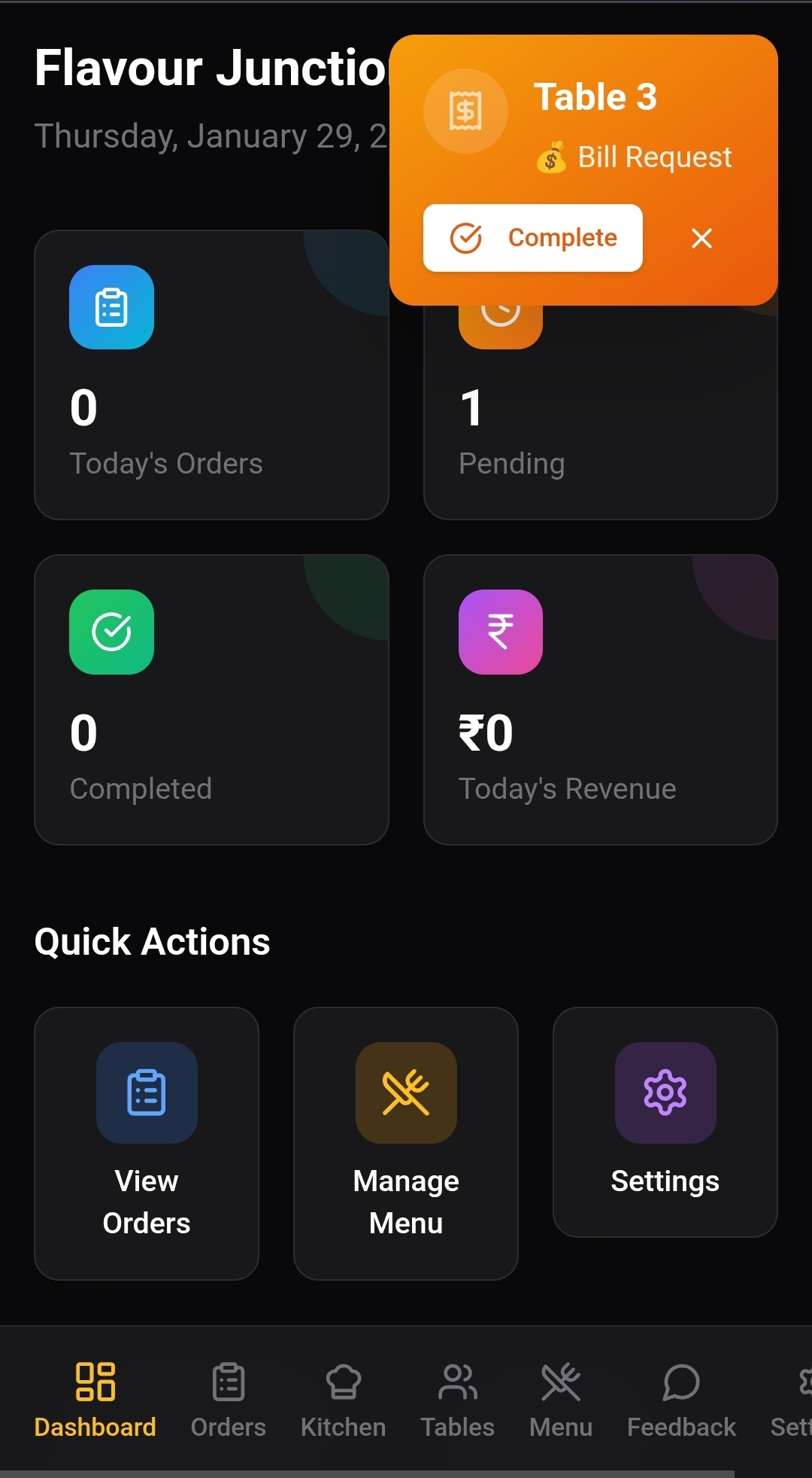 DineEasy template preview