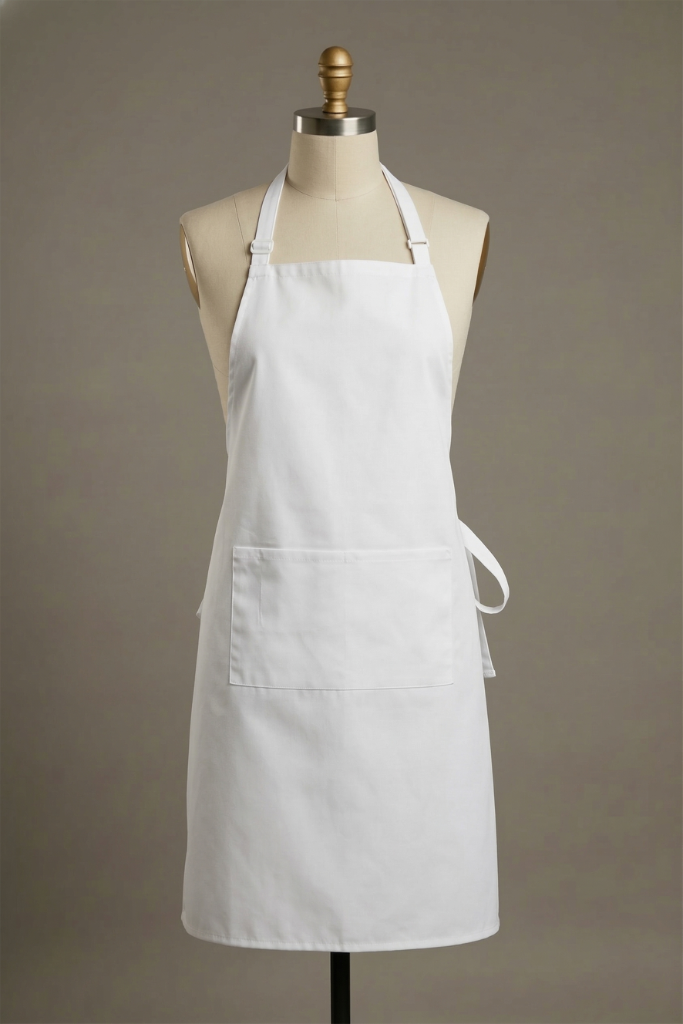 White Apron With Pocket - Professional unisex lab coat