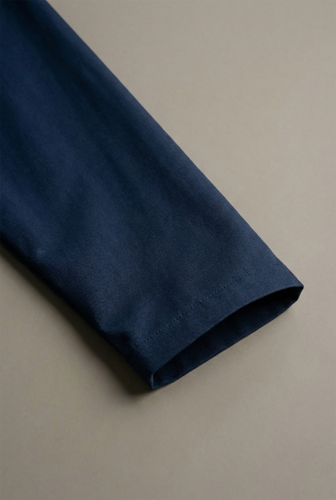 Traditional Cuff Lab Coat - Navy - View 3