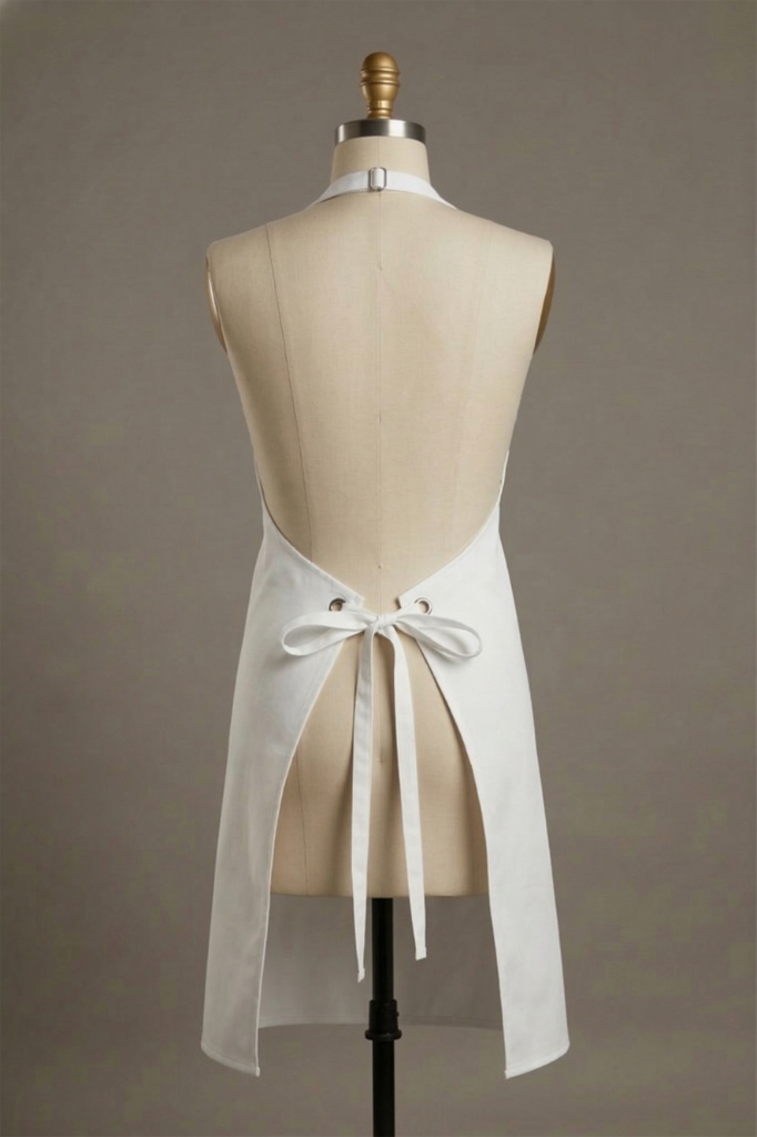 White 490gsm Vinyl 60cm x 90cm Bib Apron - View 2