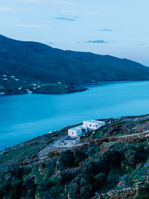 Galini House nestled on the hillside above Korthi Bay