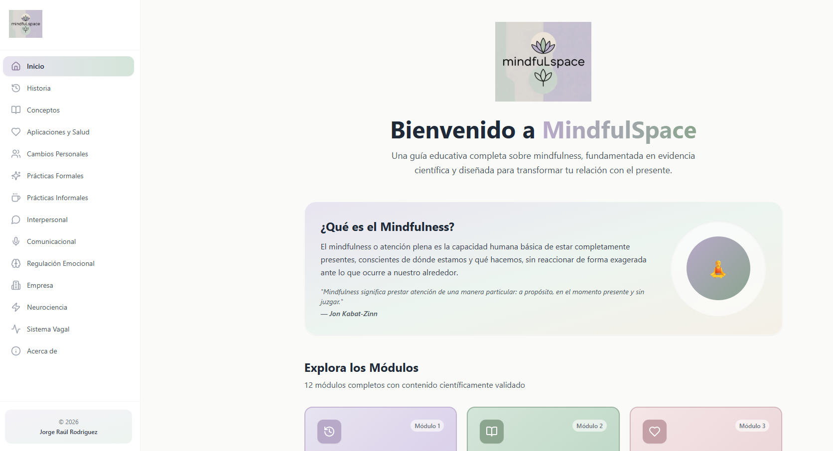 mindful-space template preview