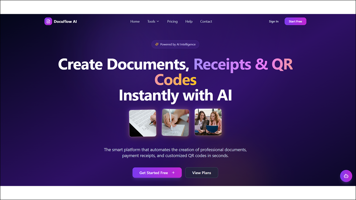 DocuFlow AI — Smart Document, Receipt & QR Generator template preview
