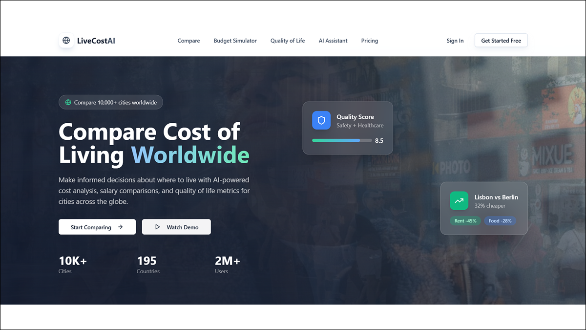 Live Cost template preview