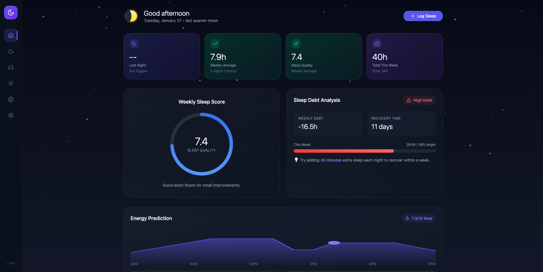 Somnia - Sleep Tracker template preview