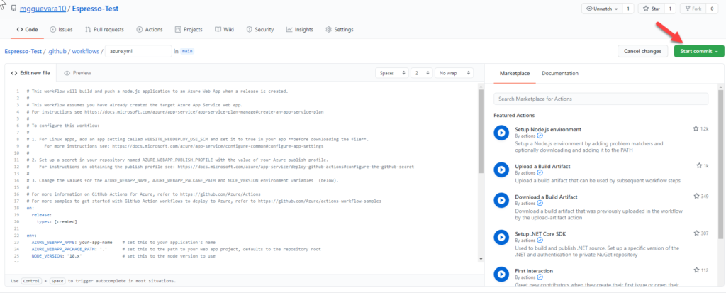 Azure YML Configuration