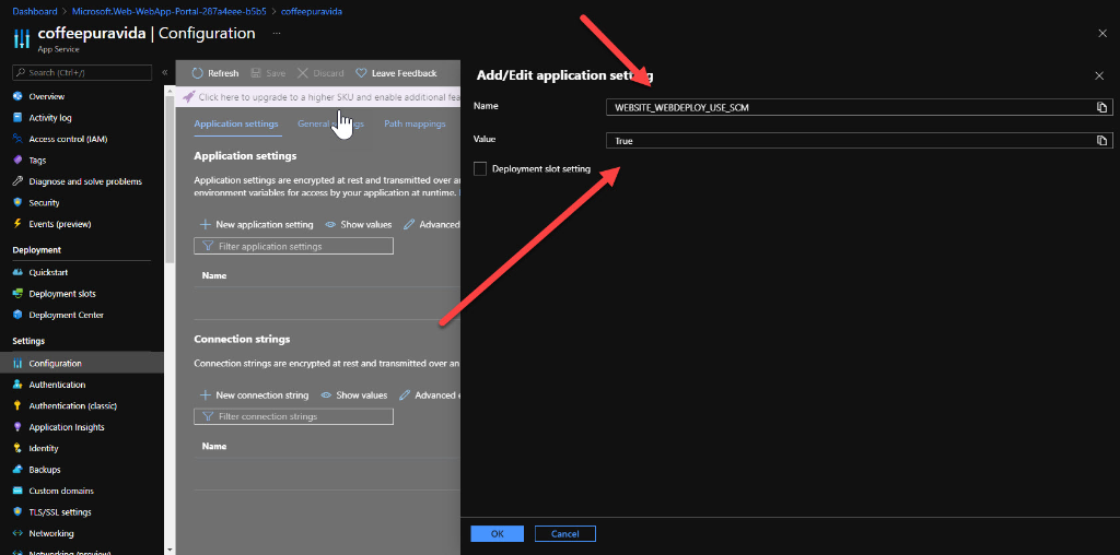 Azure Add Application Setting