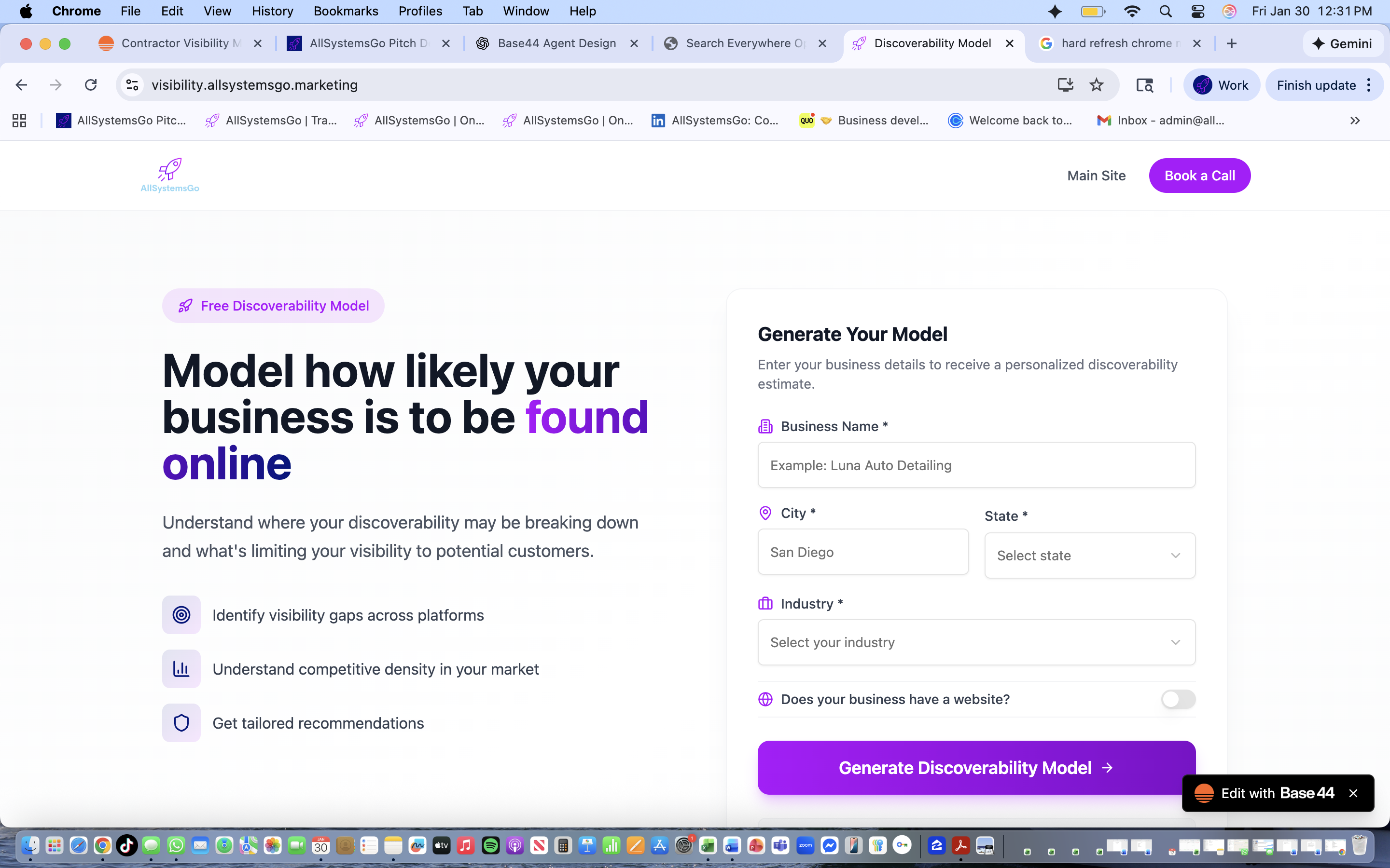 Business Visibility Engine Preview v3 template preview