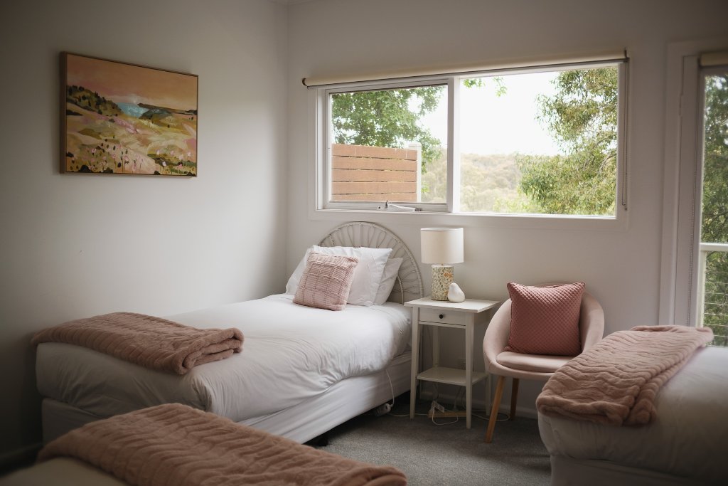 Bedroom with forest view