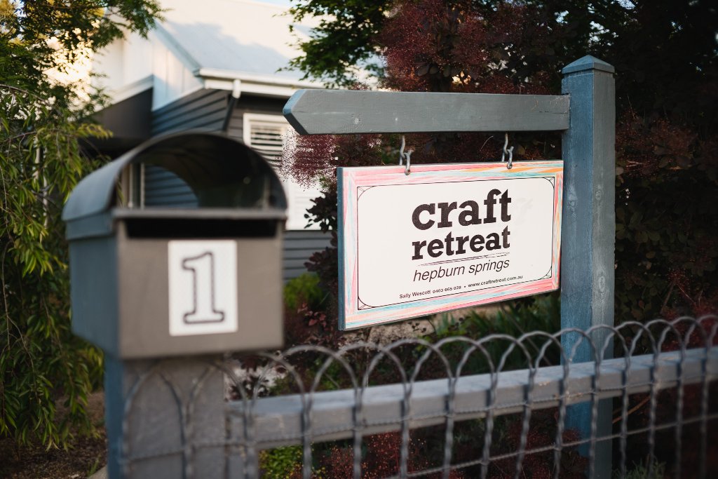 Craft Retreat entrance sign
