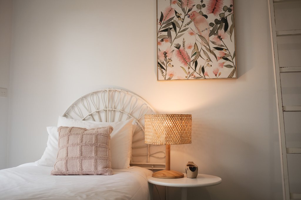 Bedroom with Australian art