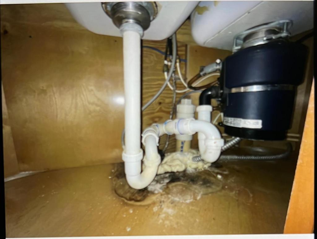 Water damage under sink