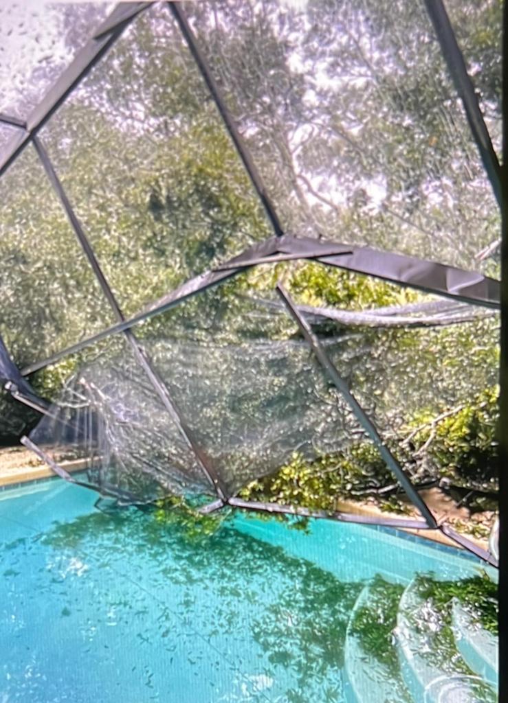 Severe pool screen damage