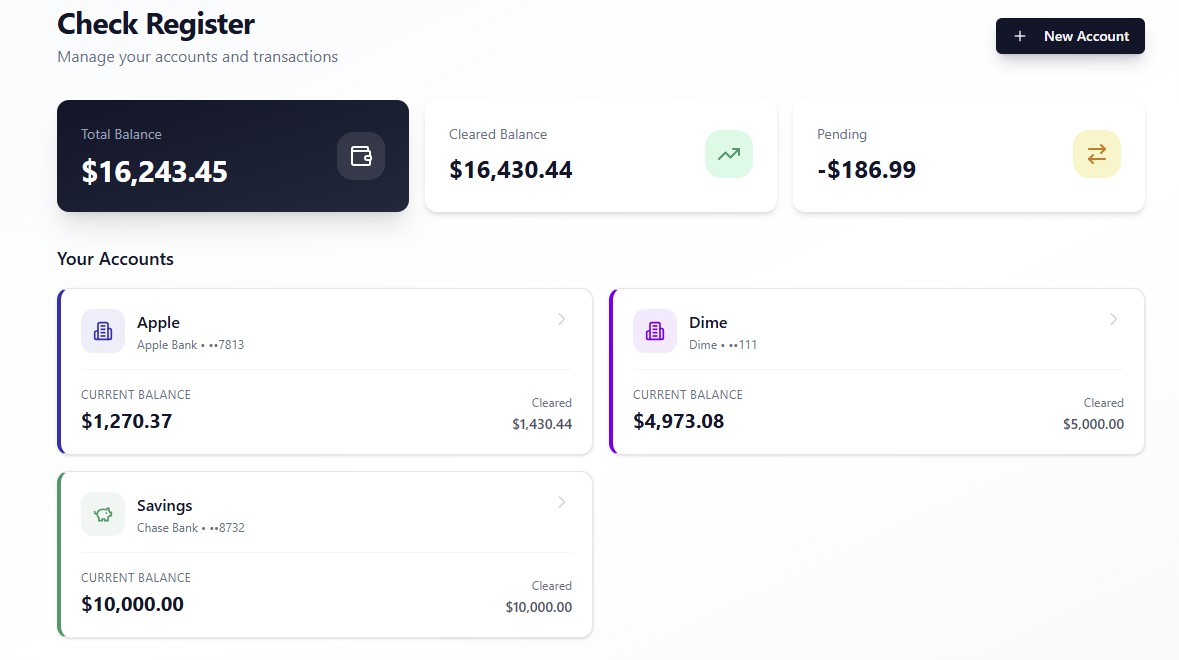 My register template preview