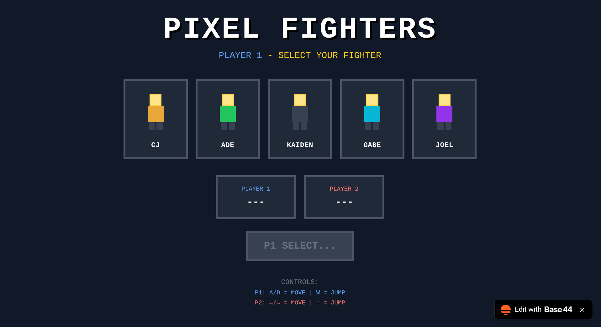 Pixel Fighters template preview