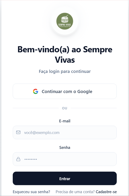 Sempre Vivas App template preview
