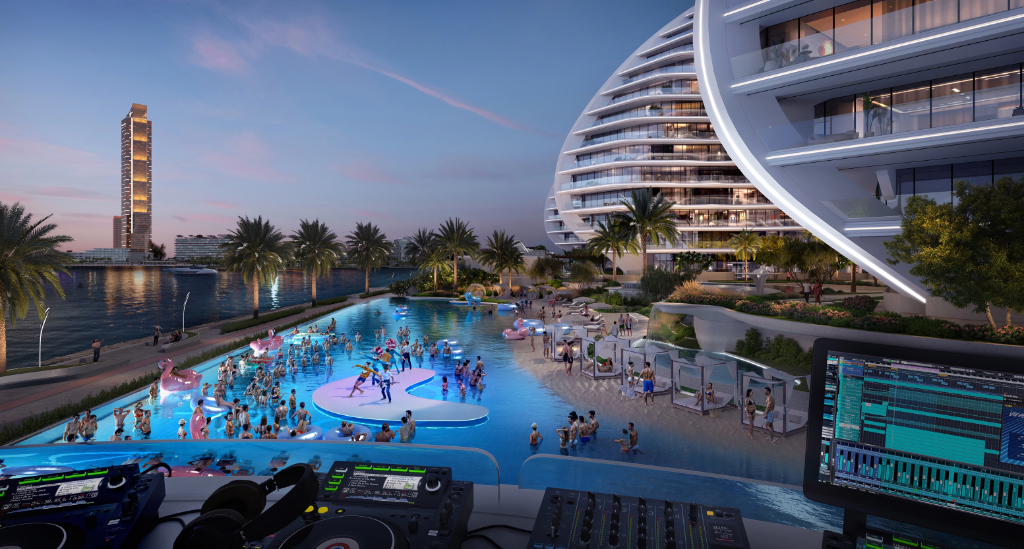 OYSTRA 150m crystal lagoon with sunset views
