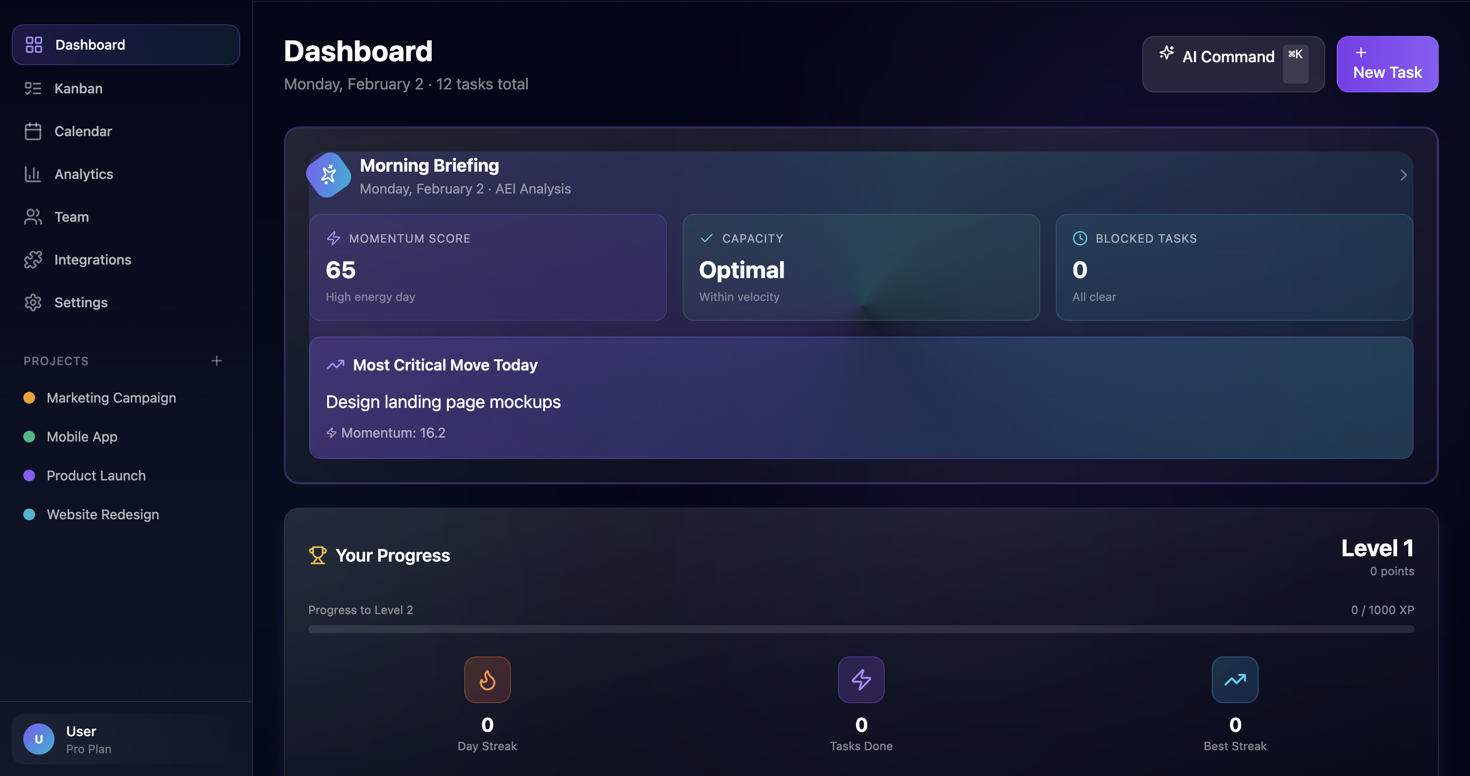 AetherTask Pro template preview