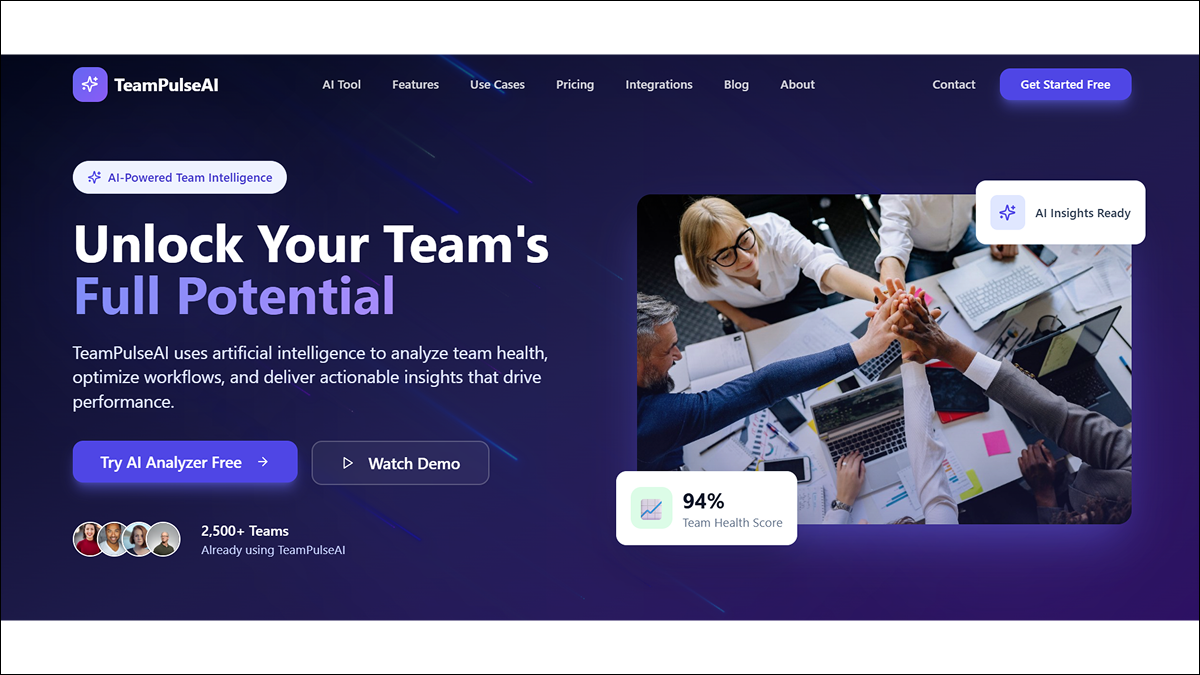TeamPulseAI — AI Team Collaboration & Performance template preview