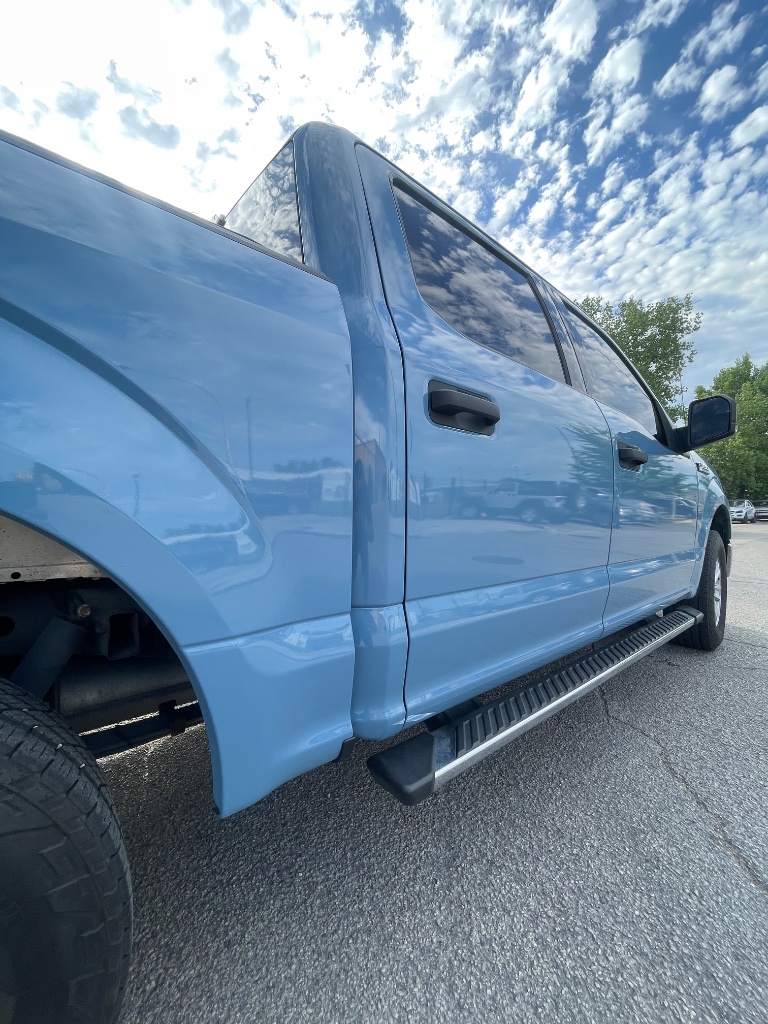 Sky Blue Ford F-150 Side