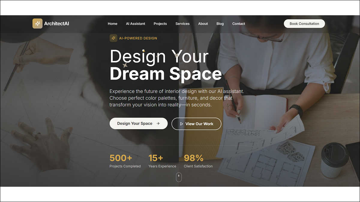 ArchitectAI — AI Architecture & Interior Design template preview