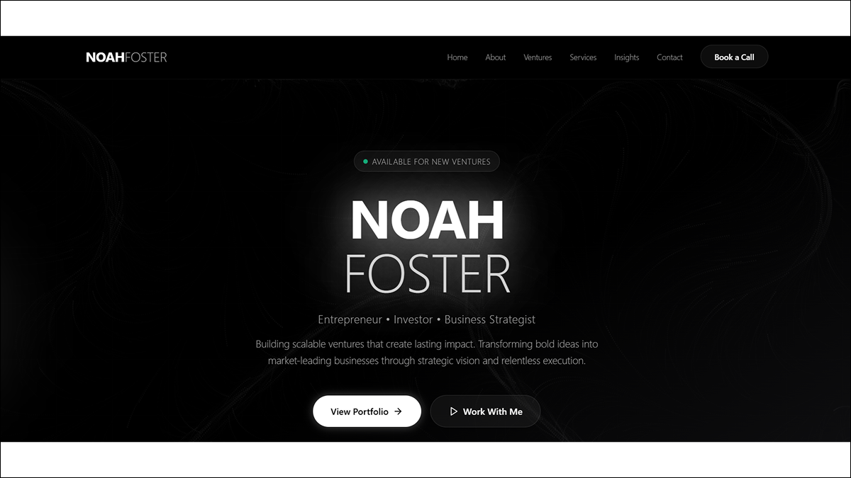 Noah Foster — Entrepreneur & Business Strategy template preview