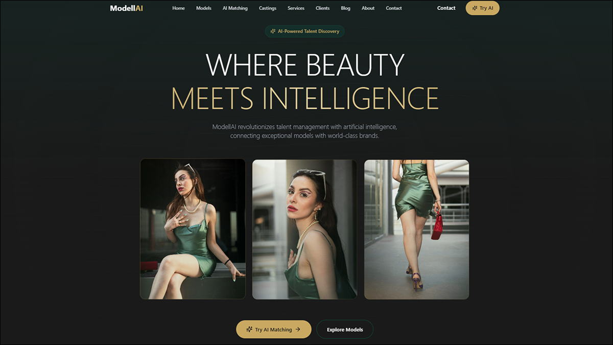 ModellAI — AI Model Agency & Talent Management template preview
