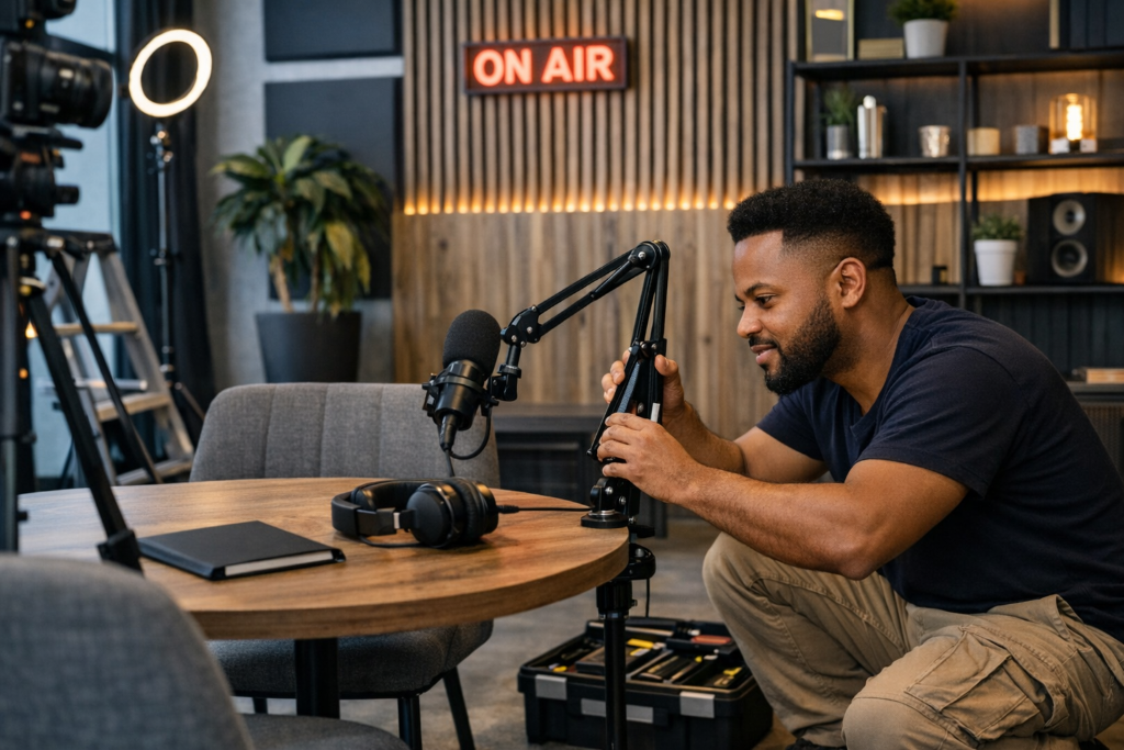 Professional podcast studio built and operated by Podcast HQ