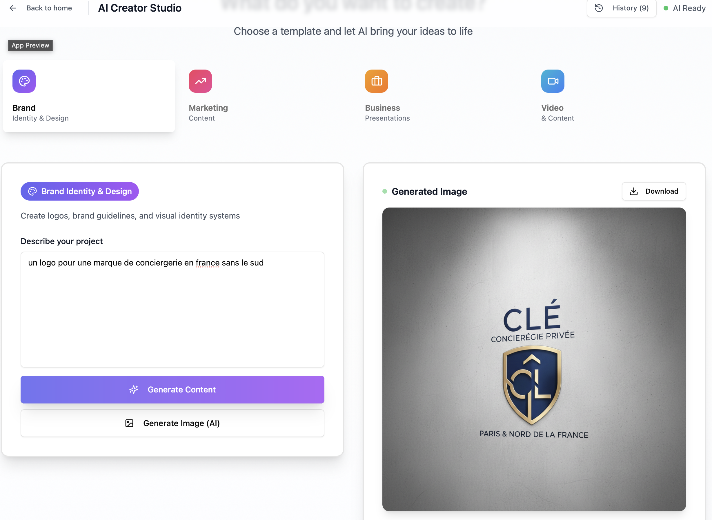Createflow  template preview