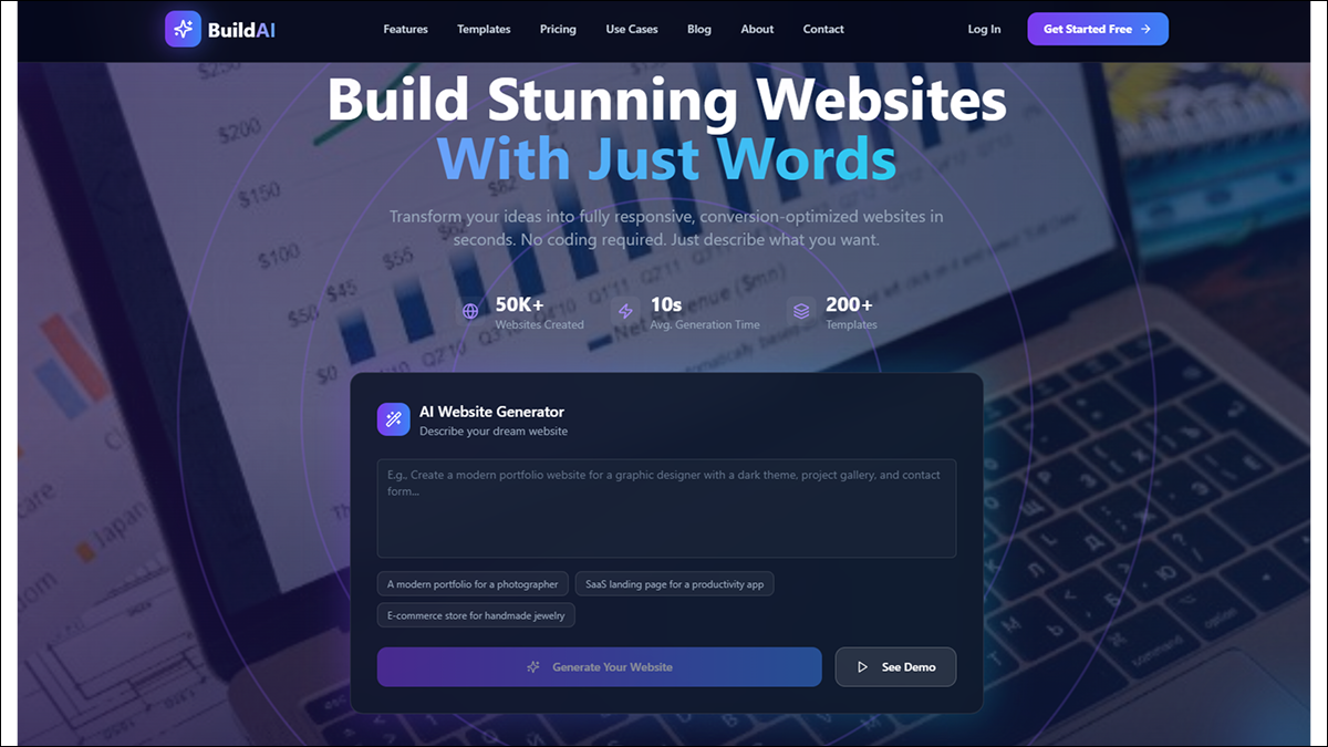 BuildAI — AI Website Builder & Smart Digital Creation Platform template preview