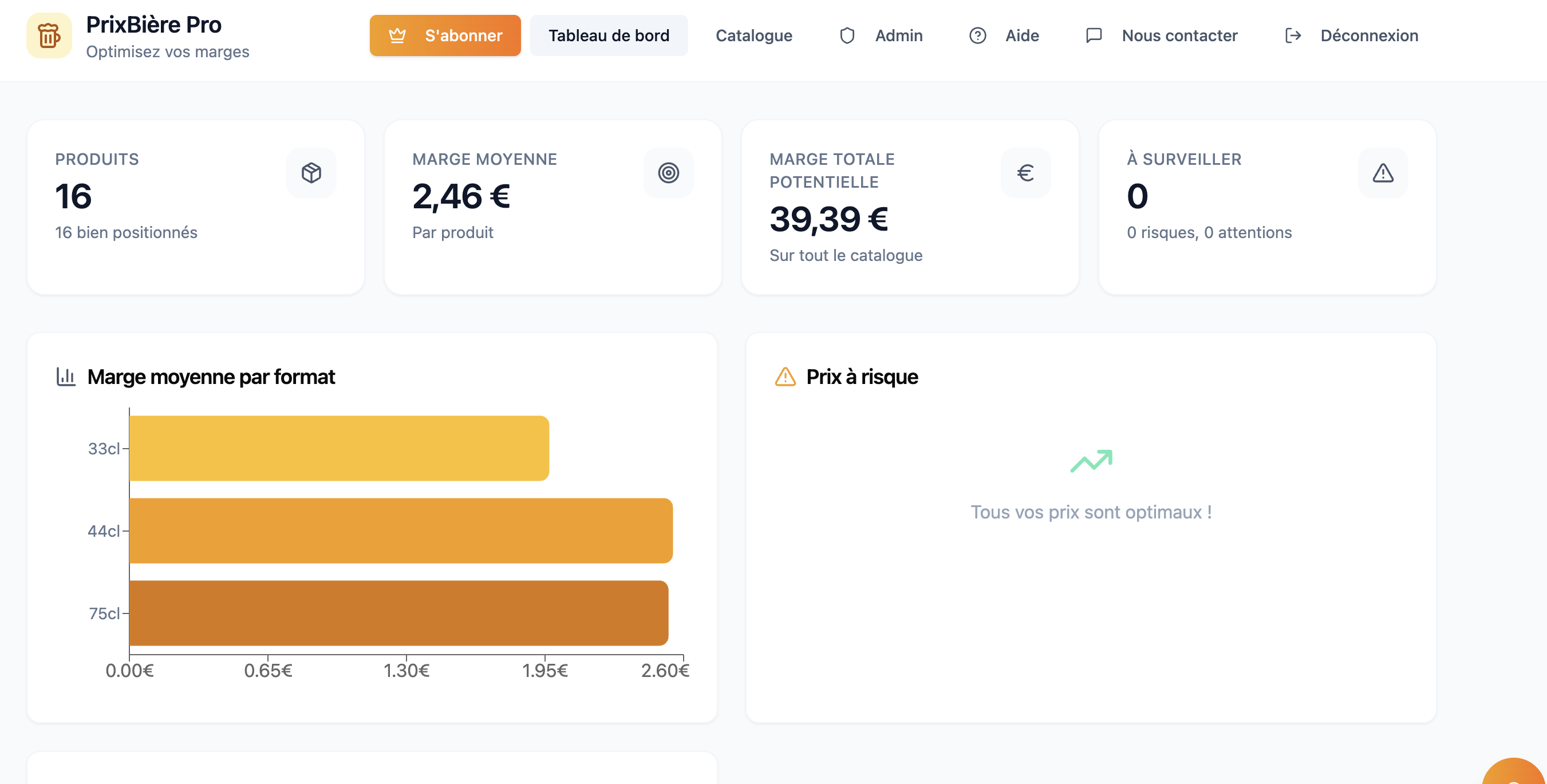 Prix biere pro template preview