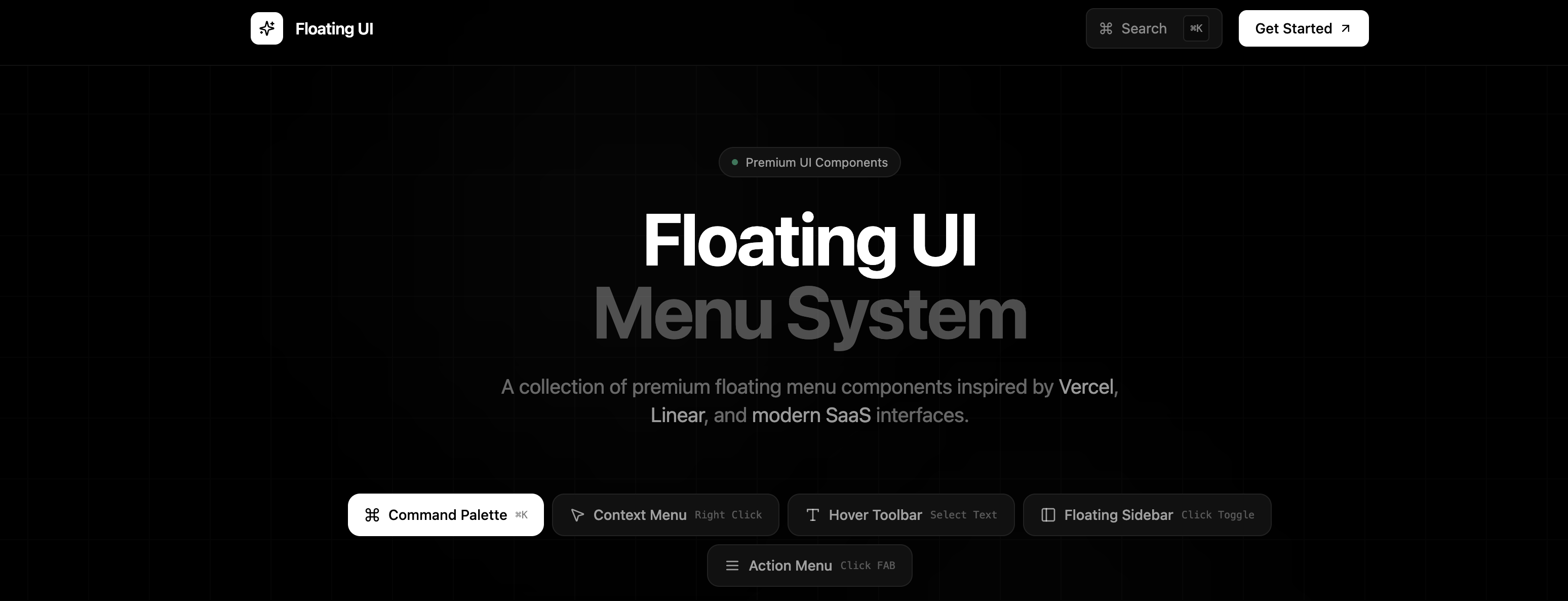 Floating Menu UI System template preview
