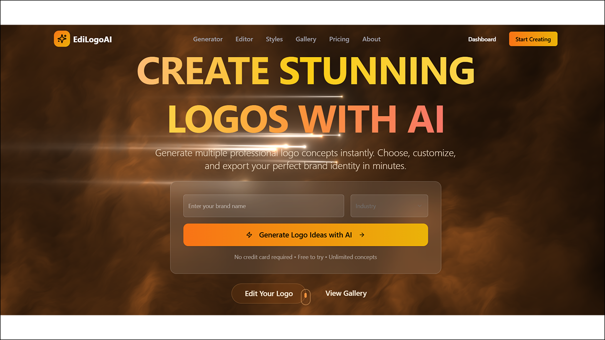 EdiLogoAI — AI Logo Generator & Smart Logo Editing Platform template preview