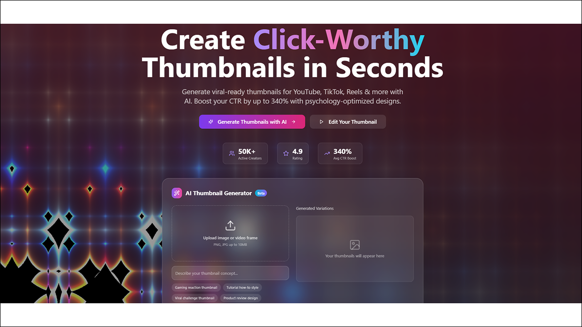 ThumbAI — AI Thumbnail Generator & Click Optimization template preview