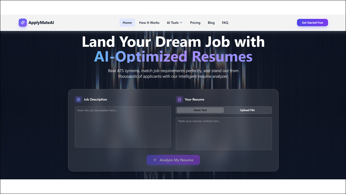ApplyMateAI — AI Resume, ATS Optimization & Interview Platform template preview