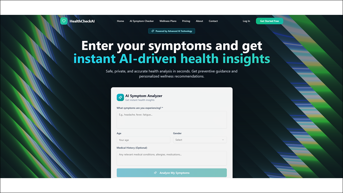 HealthCheckAI — AI Symptom Analyzer & Personal Health template preview