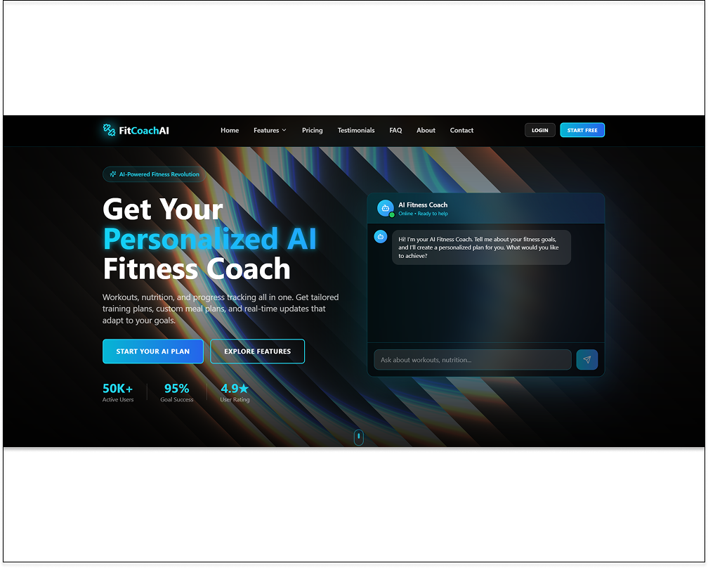FitCoachAI — AI Personal Fitness & Nutrition Coach template preview