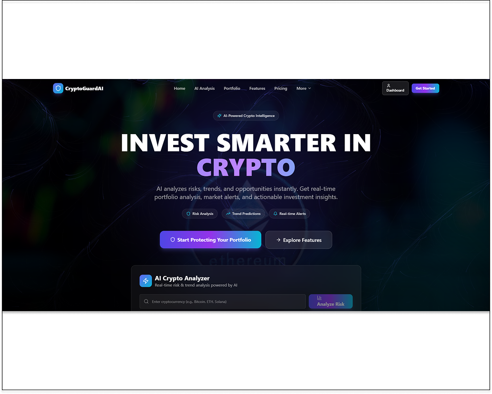 CryptoGuardAI — AI Cryptocurrency Investment & Risk Analysis template preview