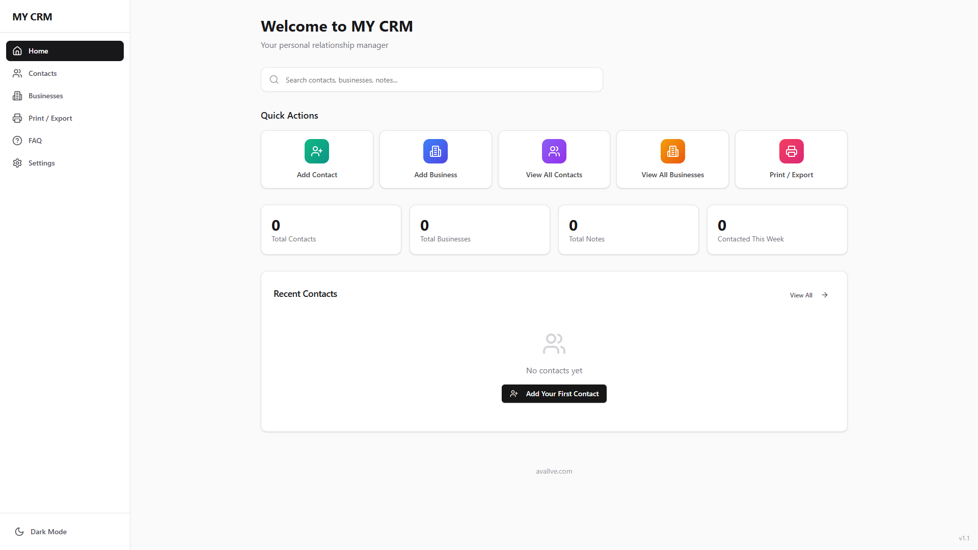MY CRM template preview