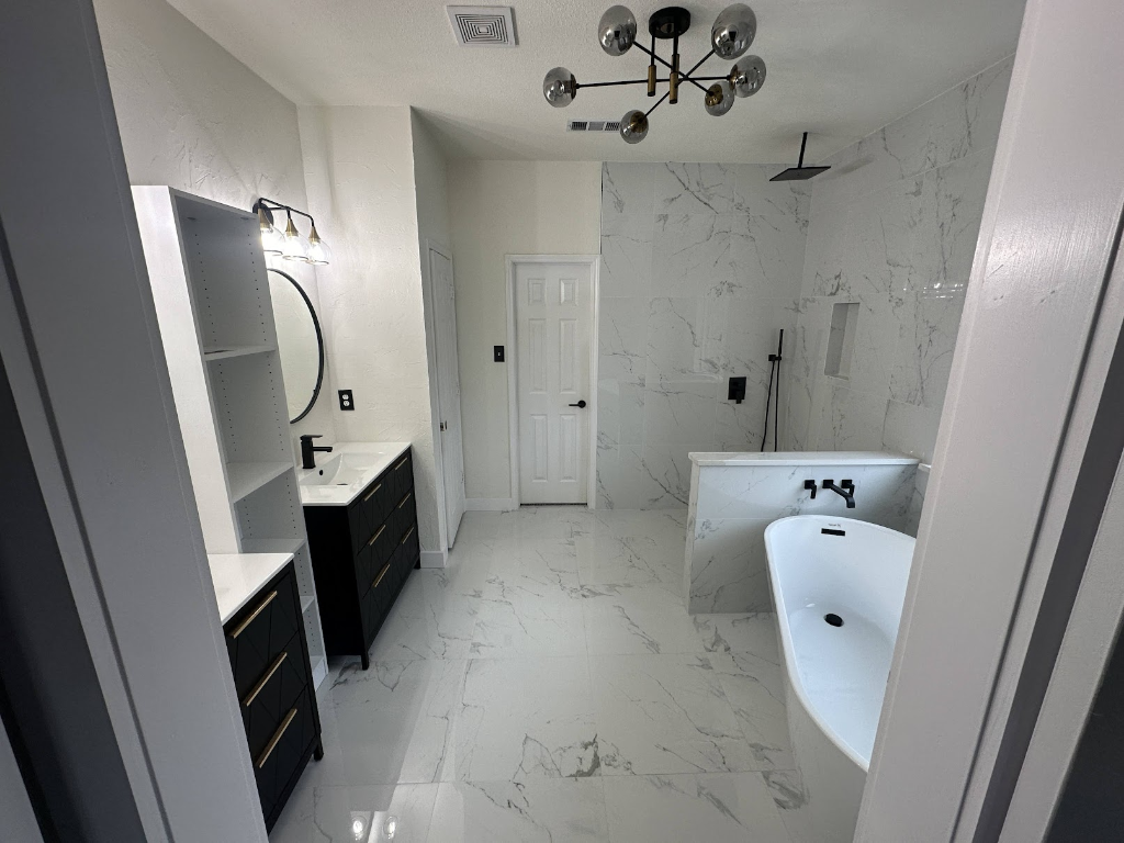 Modern Minimalist — bathroom makeover project in Rockwall, TX by Rockwall Remodeling