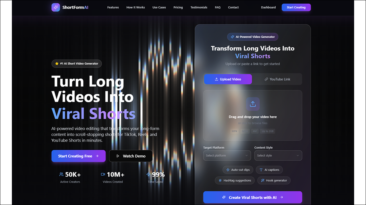 ShortFormAI — AI Short Video Creation & Viral template preview
