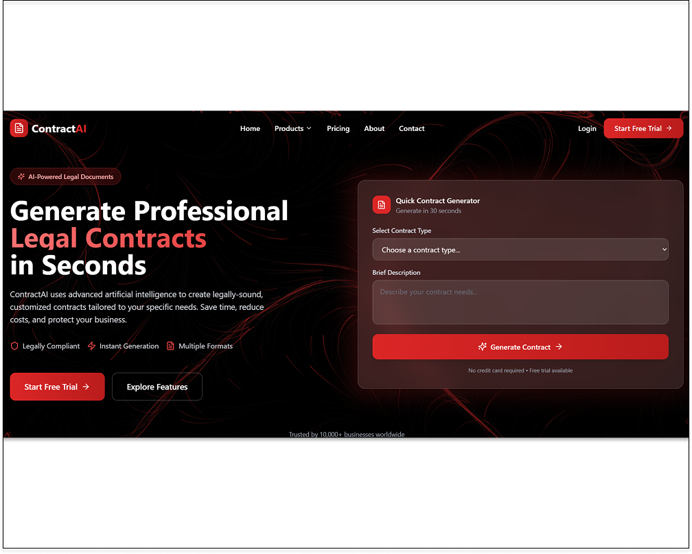 ContractAI — AI Contract & Legal Document Automation template preview
