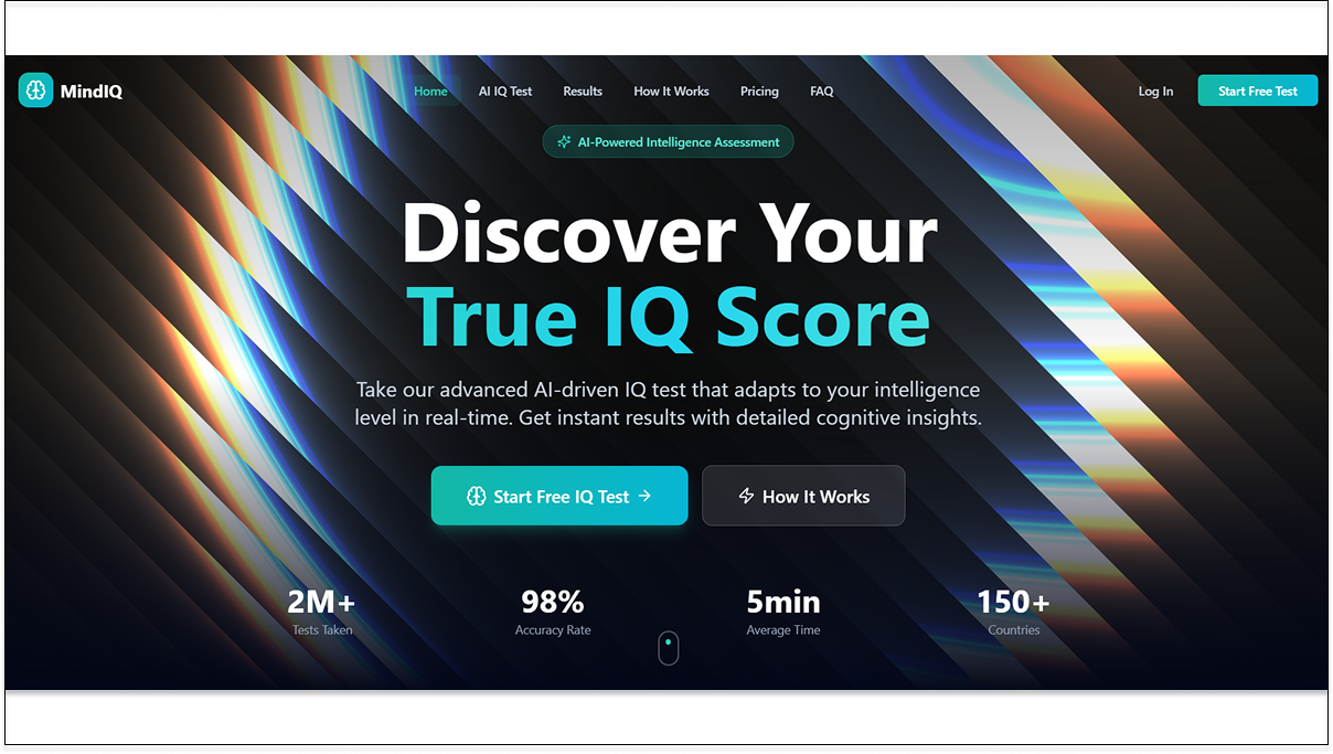 CogniScore AI — Smart IQ & Cognitive Assessment Platform template preview