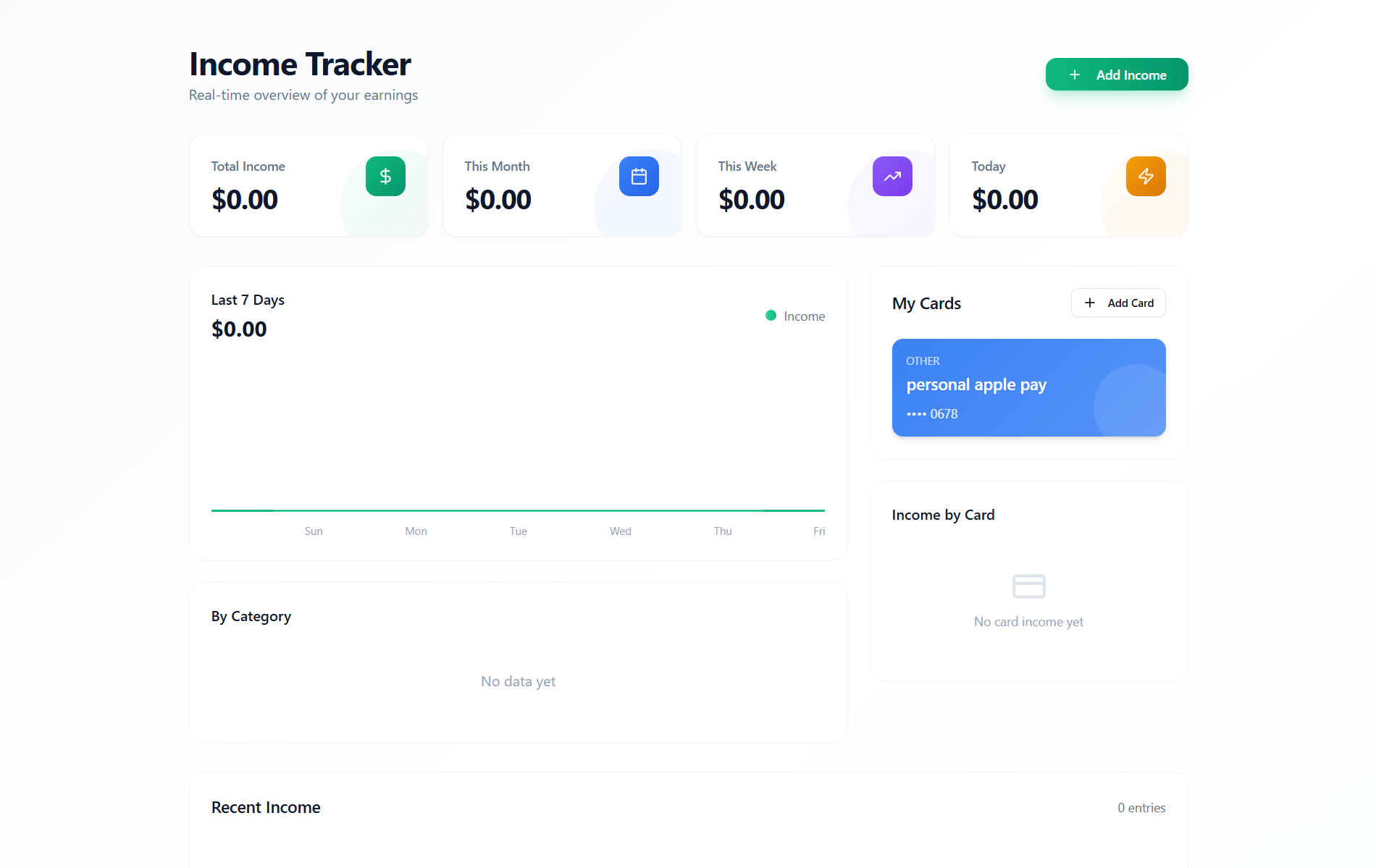 Income flow template preview