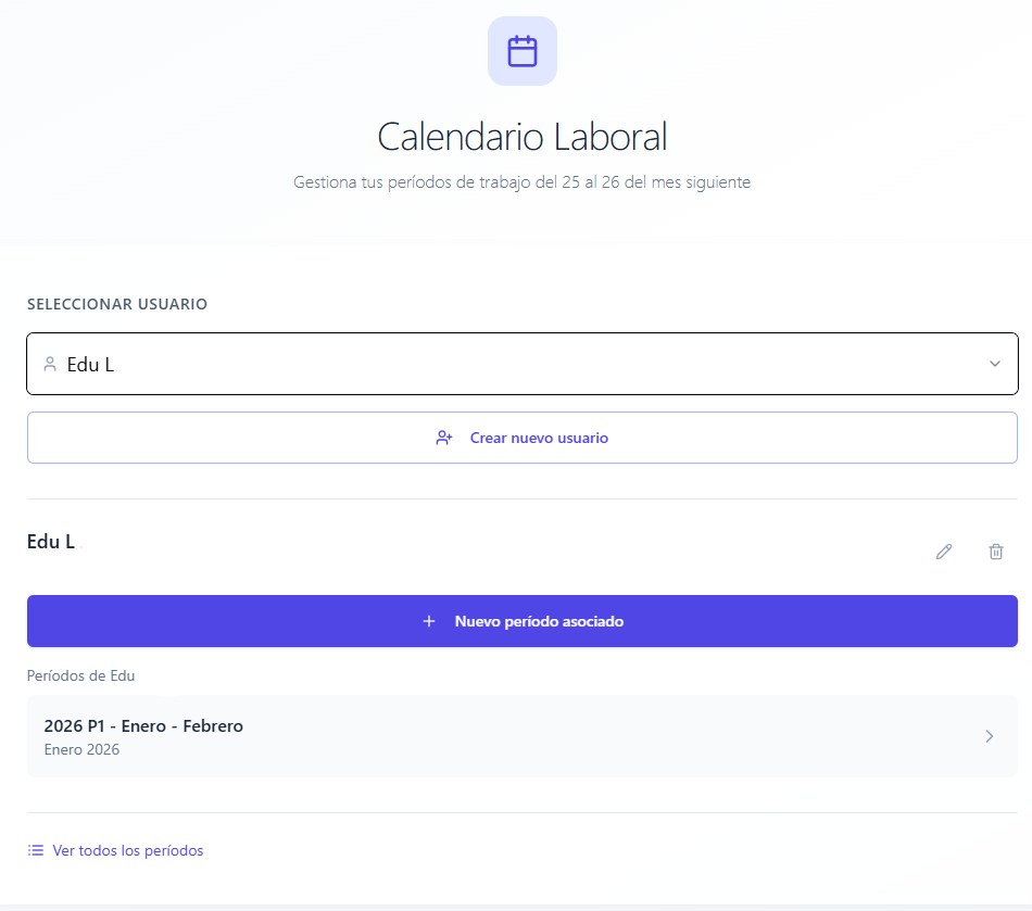 Calendario Laboral AE template preview