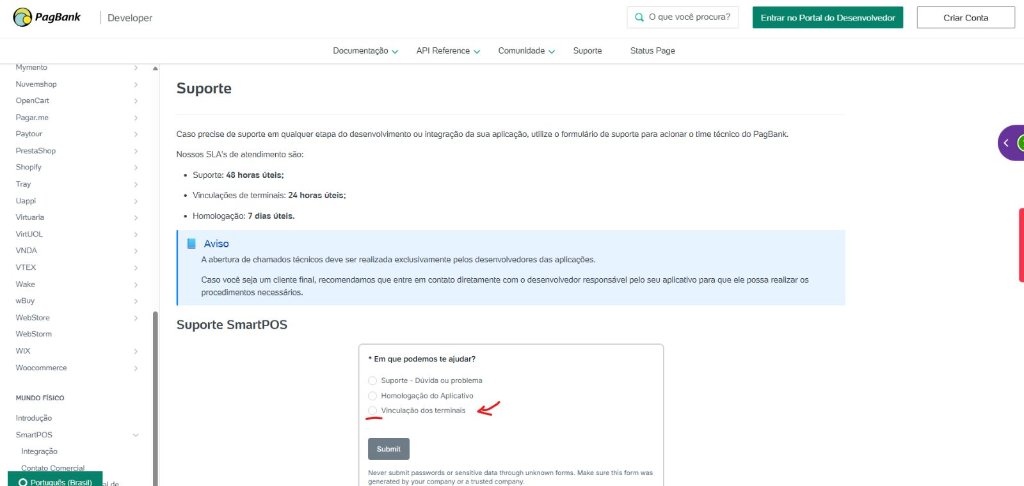 Interface PagBank